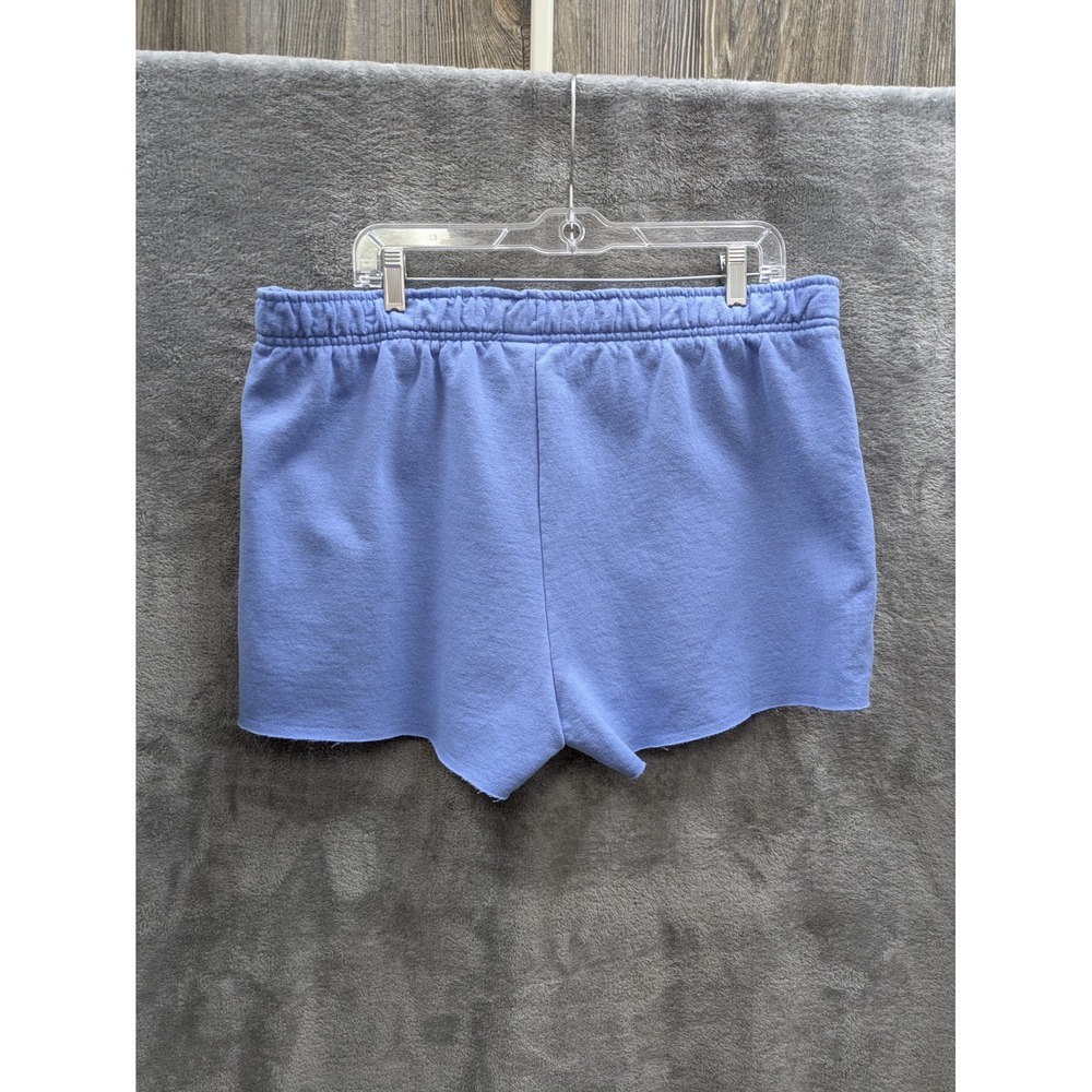 Athleisure Sweat Shorts Women XL Periwinkle Blue Casual Loungewear Sporty Fleece - Picture 6 of 9